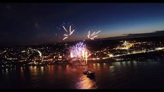 Drone footage shows spectacular Cromer fireworks [upl. by Annerahs]