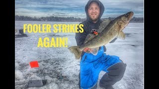 Fooler Strikes Again  Wisconsin Walleye Ice Fishing [upl. by Adoh]