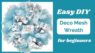 EASY DIY DECO MESH WREATH TUTORIAL FOR BEGINNERS [upl. by Mirth]