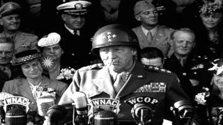 General George S Patton talks about excellent job done by The Third Army during WHD Stock Footage [upl. by Ahsinom104]