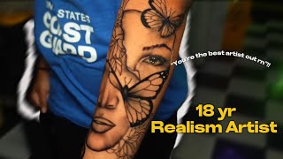 18Year Old’s First Realism Portrait design MUST SEE [upl. by Luby]