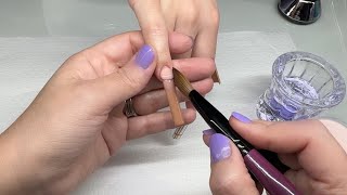 Acrylic Nails Tutorial  Neutral Plaid Nail Design [upl. by Auqinaj]