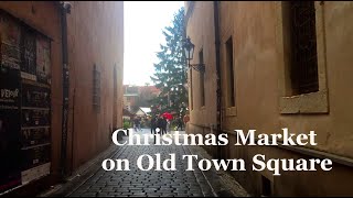 Christmas Market on Old Town Square  Prague [upl. by Arrat]