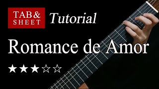 Romance de Amor  Guitar Lesson  TAB [upl. by Ardnalak267]