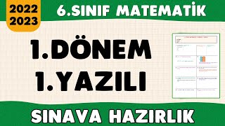 6Sınıf Matematik 1Dönem 1Yazılı Sınavı Soru Çözümü 20222023 [upl. by Athal704]