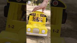 The Wheels on a REAL Toy CoComelon Bus Lets Play Together cocomelon shortsgames [upl. by Boote]