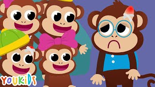 Five Little Monkeys Jumping on the Bed  Youkids Nursery Rhymes and Songs for Kids [upl. by Haleemaj]