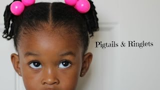 Pigtails With Comb Ringlets  Hairstyles for Little Girls [upl. by Ohcirej]