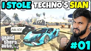 stealing techno gamerz Lamborghini sian in gta 5 chiki android gameplay part 1 gta5 [upl. by Anuaf]