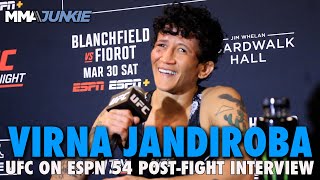 Virna Jandiroba Breaks Out Singing English After Defeating Loopy Godinez UFC on ESPN 54 [upl. by Deehan]