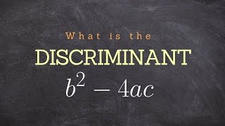 What is the discriminant and what does it mean [upl. by Nnylyahs]