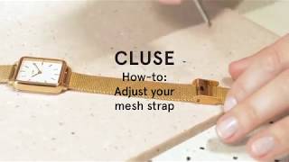 How to adjust a CLUSE mesh strap Adjusting your watch strap tutorial [upl. by Ewen384]