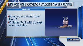 Ski for Free COVID19 vaccine sweepstakes registration now open to 511yearolds and booster reci [upl. by Ahsiat]