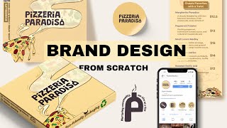 Design a pizza brand with me FULL BRANDING PROCESS [upl. by Fulbright]