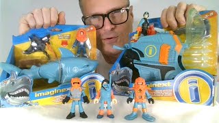 imaginext Shark Week Sunken Treasure Shark Deep Sea Shark Sub Unboxing Review Collection [upl. by Noryak]