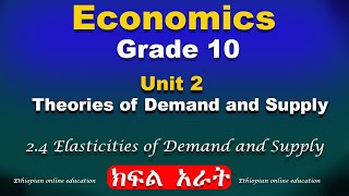 Grade 10 Economics unit 2 part 4  Theory of Demand and Supply  Elasticities of Demand and Supply [upl. by Ariajaj]