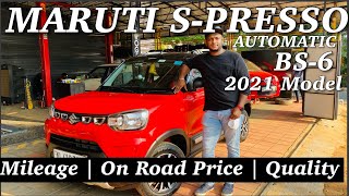 Maruti SPresso 2021  Mileage OnRoad Price BS6 2021 Model Automatic [upl. by Eckmann]