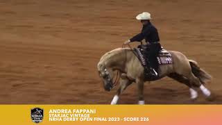 Andrea Fappani on Starjac Vintage  NRHA Derby 2023  Open Final  Score 226 [upl. by Rosner]