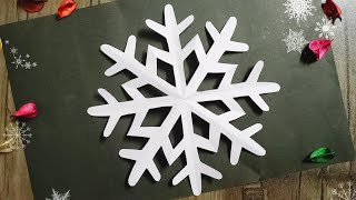 How to make 6pointed snowflake with paper and scissorChristmas decoration ideas [upl. by Kalil]