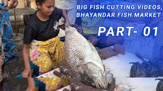 Big fish cutting Bhayandar fish marketI Fishmarketchannel [upl. by Cleti]