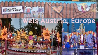 Volksfest in Wels 2024austria europe ออสเตรียยุโรปงานสวนสนุกงานวัดฝรั่ง [upl. by Eiveneg]