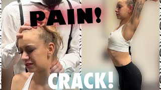 HER NECK amp BACK SPASMS CRACKED AWAY CHIROPRACTIC ADJUSTMENT SUCCESSFULLY HELPS PAIN [upl. by Jilleen]