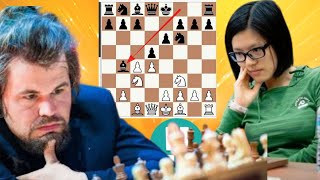 Epic chess game 125 Hou Yifan vs Magnus Carlsen [upl. by Oderfigis]