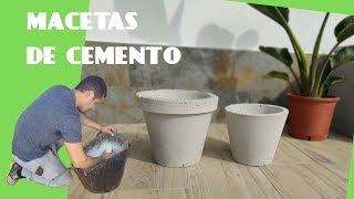 Como hacer MACETAS de CEMENTO y POLIESTIRENO reciclado UNICEL  PASO a PASO [upl. by Htebazle964]