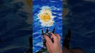 Haunted House Hand Painting halloween handpainting spedup paintingtechniques art acrylic [upl. by Otnas]