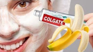 Whitening face mask with banana and toothpaste Face mask Skin care [upl. by Campy]