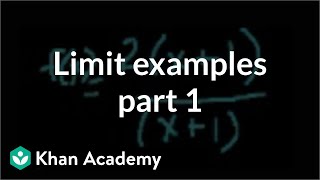 Limit examples part 1  Limits  Differential Calculus  Khan Academy [upl. by Inessa397]