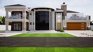 5 Bedroom Double Storey  Double Storey design  Hip roof double storey [upl. by Rowland]