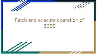 Fetch and execute operation of 8085 Microprocessor  Microprocessor  COA  Malayalam Tutorial [upl. by Avera]