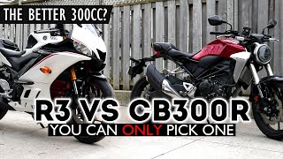 Honda CB300R vs Yamaha R3 [upl. by Dulla]