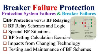 Breaker Failure Protection  Protection System Failures amp Breaker Failures  BF Relay Schemes [upl. by Eidurt307]