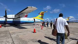 Barbados to St Lucia Airport Arrival on InterCaribbean Airways 2024 [upl. by Nomahs]