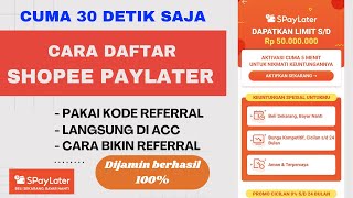 Cara daftar shopee paylater solusi masalah kode referral bisa untuk pengguna baru 2024 [upl. by Lekcar]