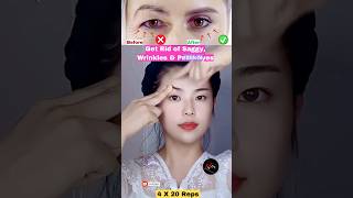 Get Rid of Saggy Wrinkles amp Puffy Eyes yoga facelift eyes eyelift antiaging shorts [upl. by Hbahsur415]