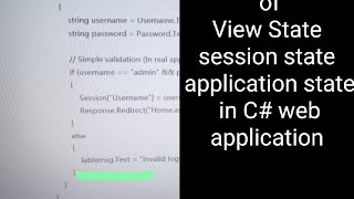 AspNet states view statesession stateapplication state using Aspnet framework [upl. by Angelico]