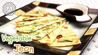 Korean Vegetable Pancakes 야채전 YaChaeJeon  Aeris Kitchen [upl. by Beutler]