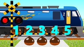 英語で数をかぞえる知育踏切電車アニメ  Numbers Counting to 10 for Kids [upl. by Lenej778]