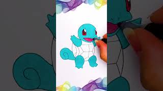 On colorie CARAPUCE  POKEMON 💧 Abonne toi et like cest gratuit et ça fait plaisir 🤗 [upl. by Sisi40]