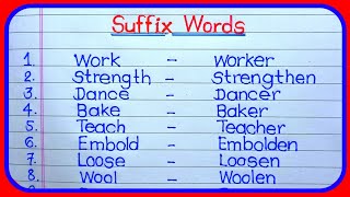 suffix words in english50 suffix wordssuffix and prefixsuffix wordSuffix word in english grammar [upl. by Fitzgerald]