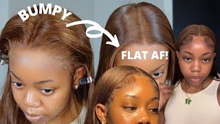 THE KEYS TO SUPER FLAT WIG INSTALL  LAID AND SLAYED GLUELESS CHESTNUT WIG INSTALL FT OMGHERHAIR [upl. by Kimon475]