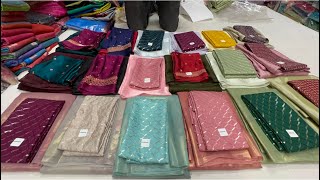 Chickpet Bangalore wholesale sareesDesigner sareesSingle saree courier available [upl. by Eerual]