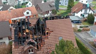 Drohnenvideo vom Brand in Roggwil [upl. by Nywles766]