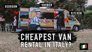 CHEAPEST CAMPERVAN RENTAL IN ITALY Full Van Tour of Indie Campers Active Van [upl. by Lehcem]