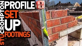 Bricklaying Profile Set up Footings [upl. by Ecital]