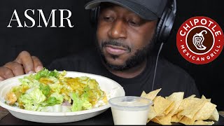 ASMR CHIPOTLE CHICKEN BURRITO BOWL CHIPS amp QUESO MUKBANG NO TALKING TCASMR [upl. by Selwin]