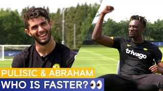 Tammy Abraham amp Christian Pulisic debate who is faster 👀 [upl. by Farica448]